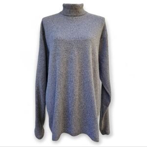 JWN Cashmere Elegant Heather Brown Turtleneck Sweater, Size L